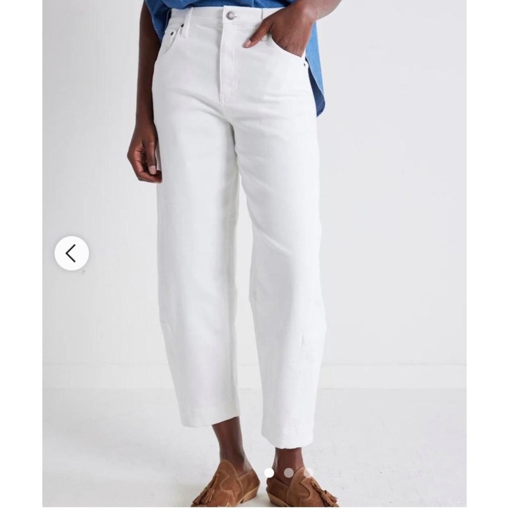 Ruti White Barrel Jeans High Rise Curved Leg Balloon Pants Size 3  32x26